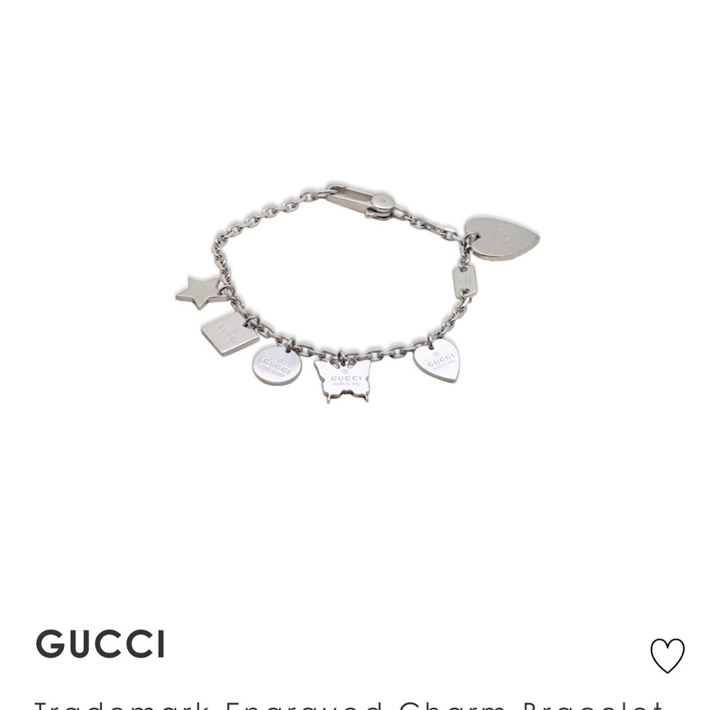 Authentic Gucci Trademark Engraved Charm Bracelet